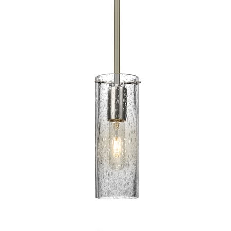 Besa Lighting Juni 10 Stem Pendant, Clear Bubble, Satin Nickel, 1x60W Incandescent 1TT-JUNI10CL-SN